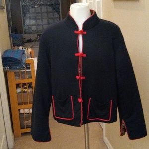 Vintage Double sided asian print soft cropped jacket size small